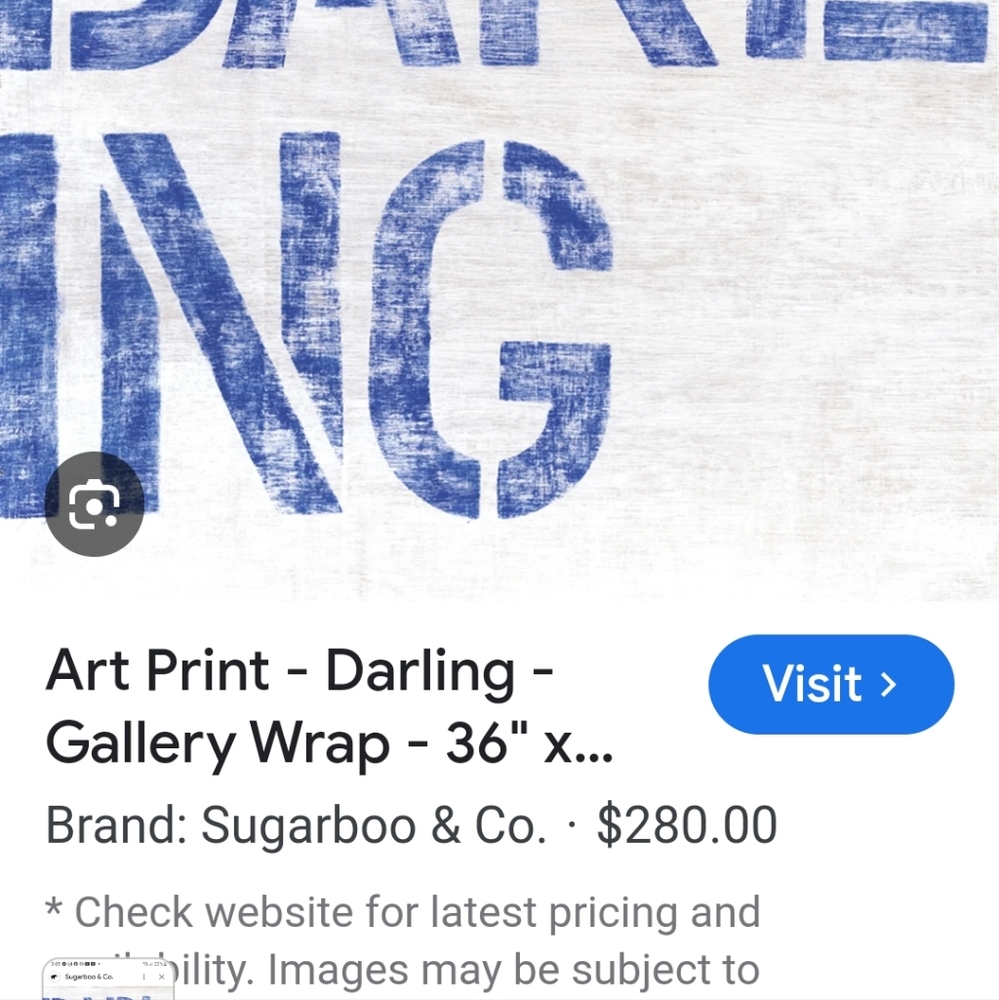 Sugarboo & Co. Art Print with Blue 'DARLING' - Picture 5 of 5